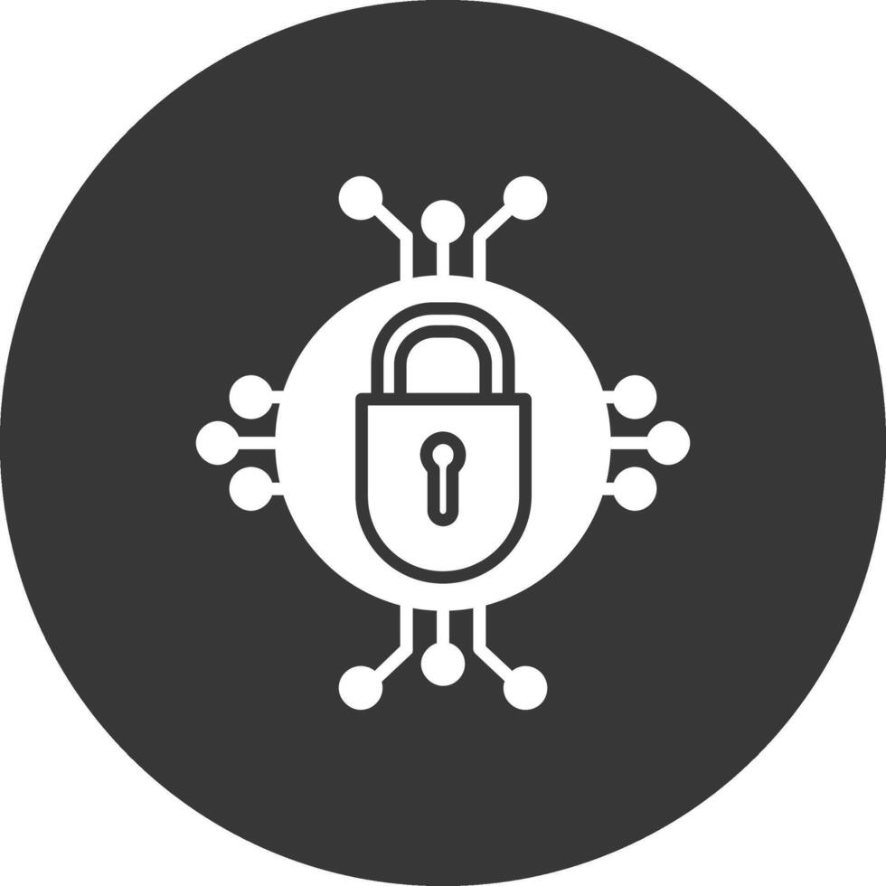 Cyber Security Glyph Inverted Icon vector