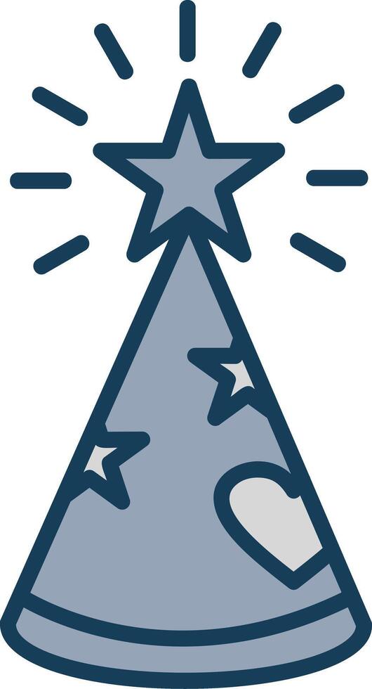 Party Hat Line Filled Grey Icon vector