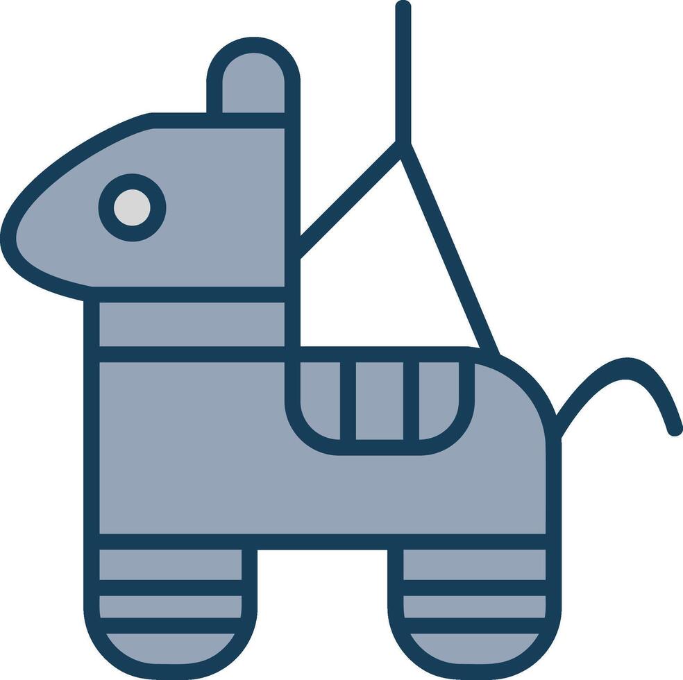 Pinata Line Filled Grey Icon vector