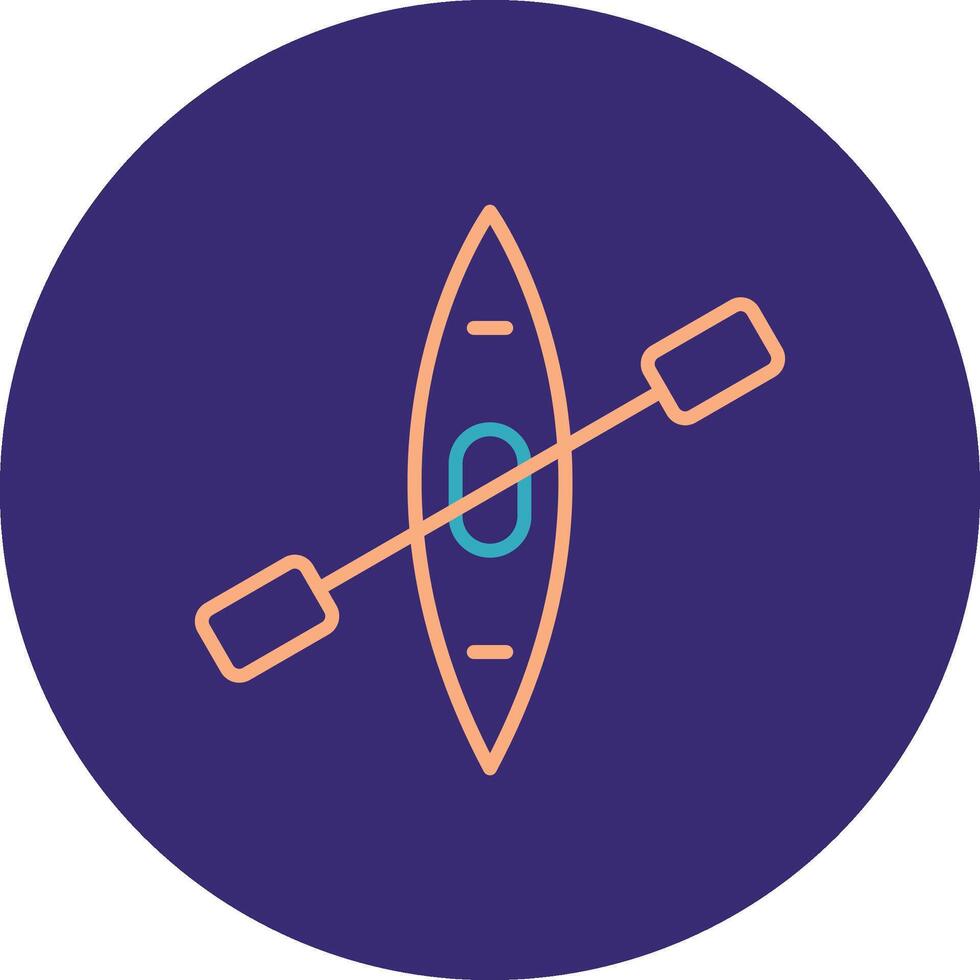 Canoe Line Two Color Circle Icon vector