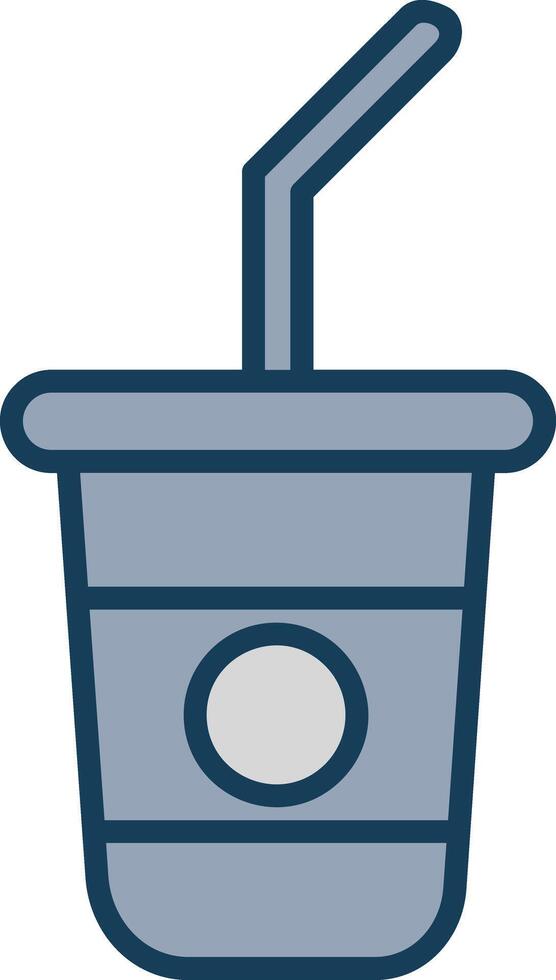Soft Drink Line Filled Grey Icon vector