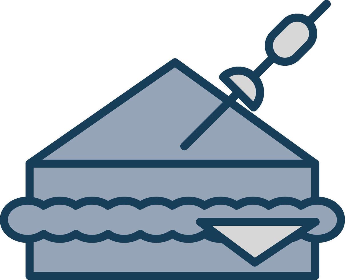 Sandwich Line Filled Grey Icon vector