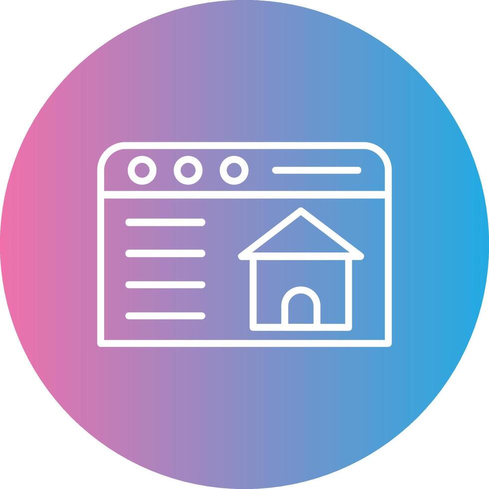 Real Estate Website Line Gradient Circle Icon vector