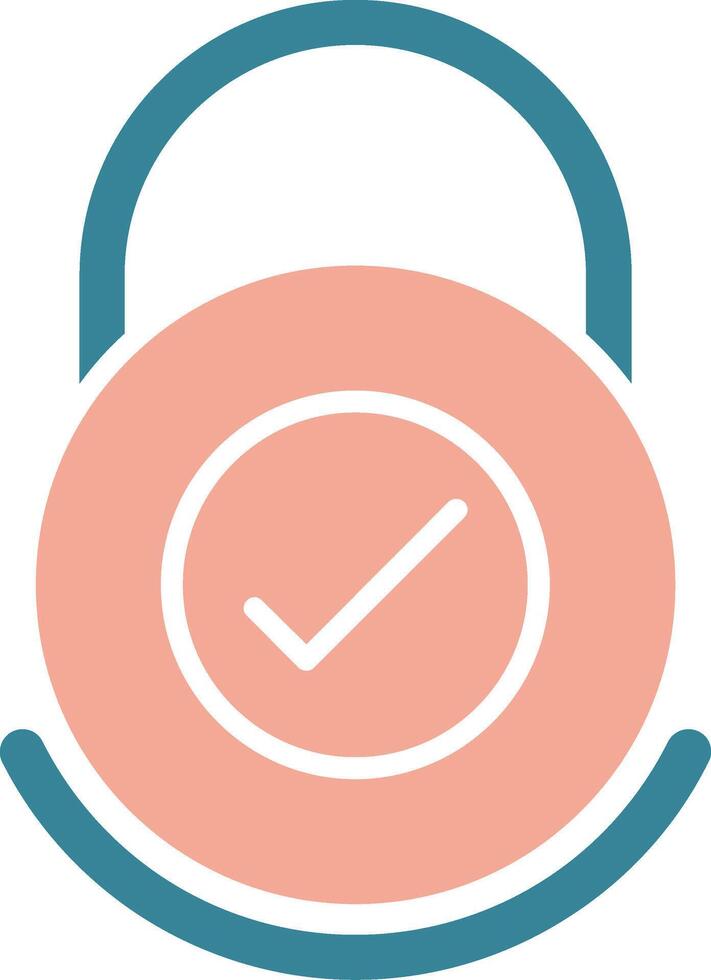 Security Check Glyph Two Color Icon vector