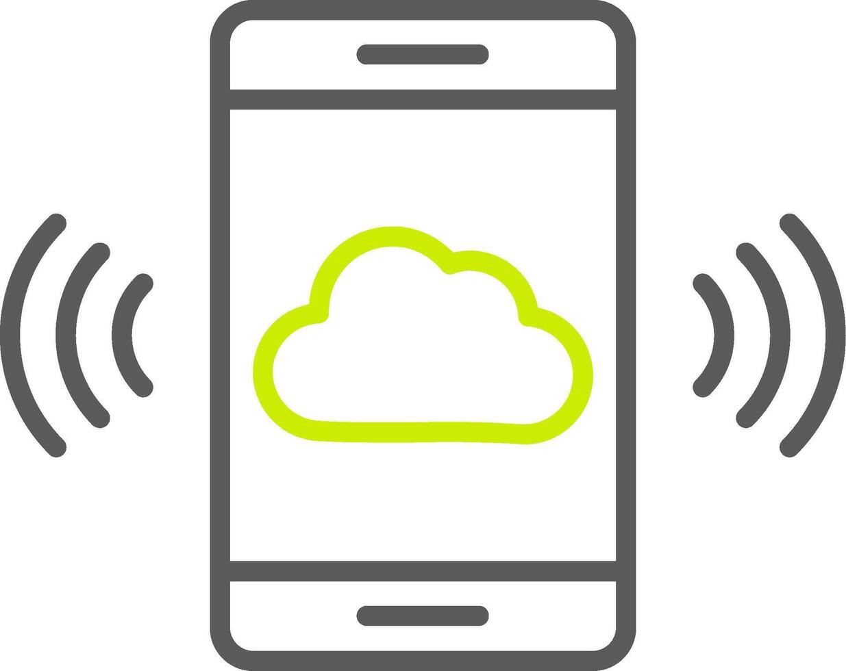 Mobile Cloud Line Two Color Icon vector