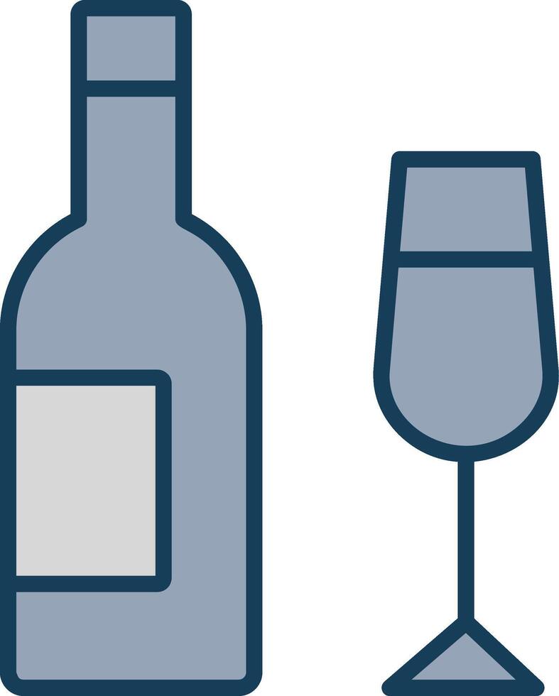 Champagne Line Filled Grey Icon vector