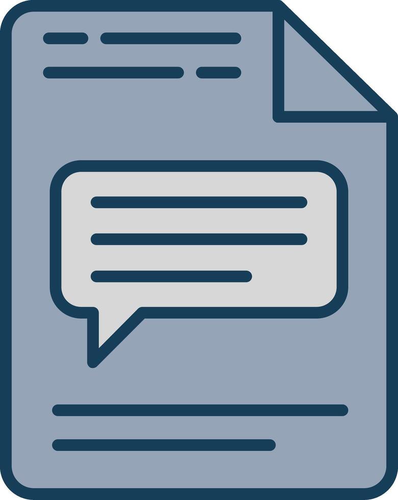 Message Line Filled Grey Icon vector