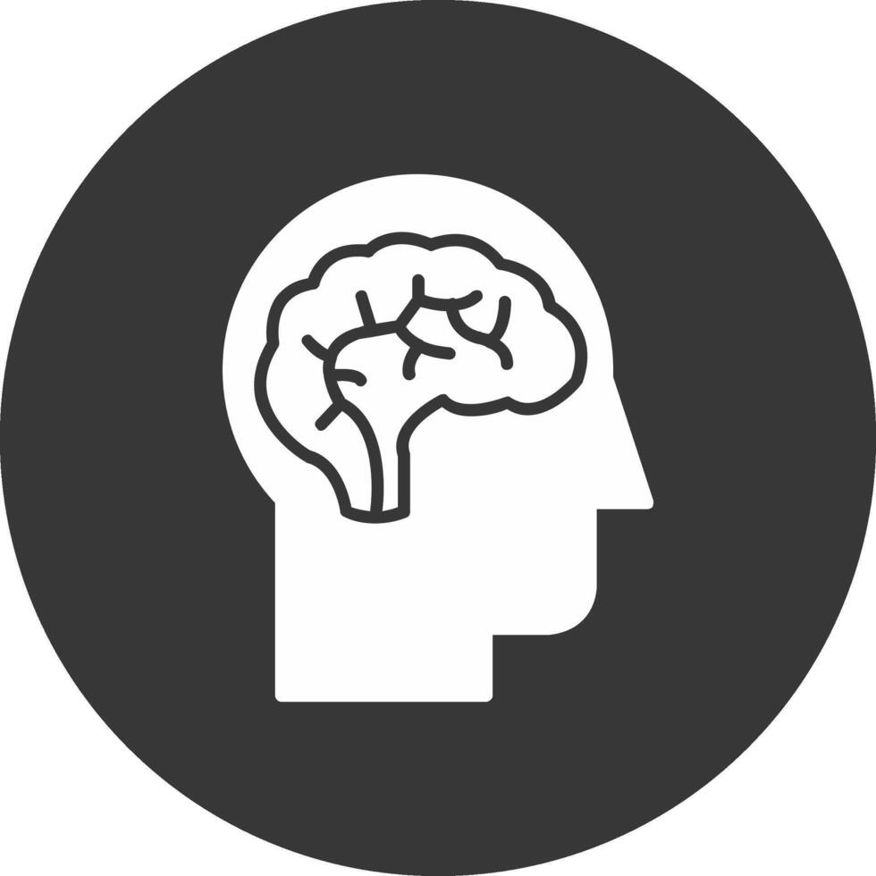 Neurology Glyph Inverted Icon vector