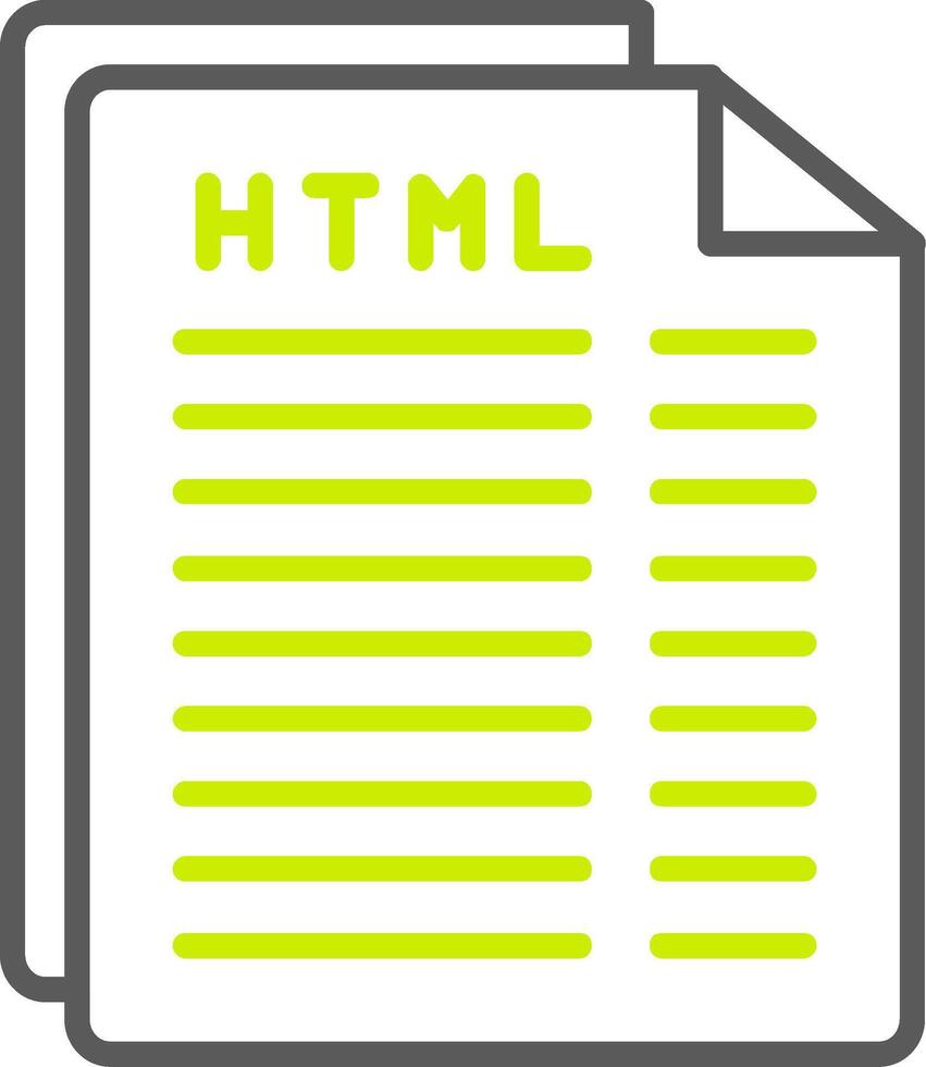 Html File Line Two Color Icon vector