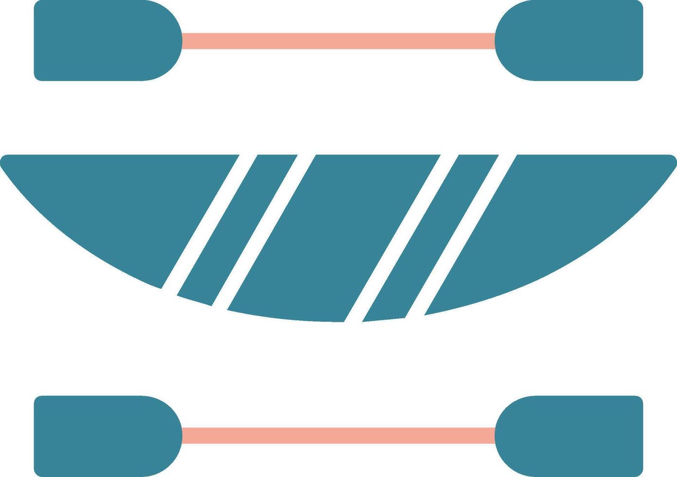 Kayak Glyph Two Color Icon vector