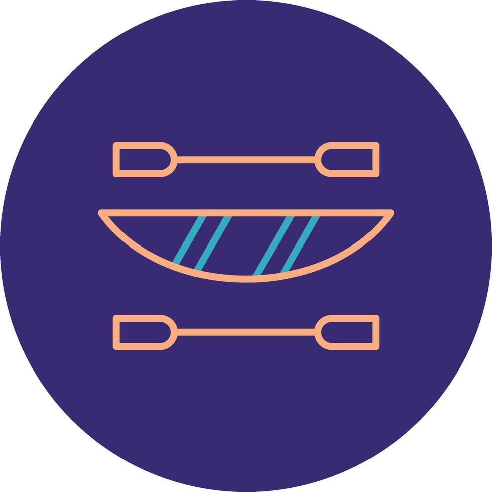 Kayak Line Two Color Circle Icon vector