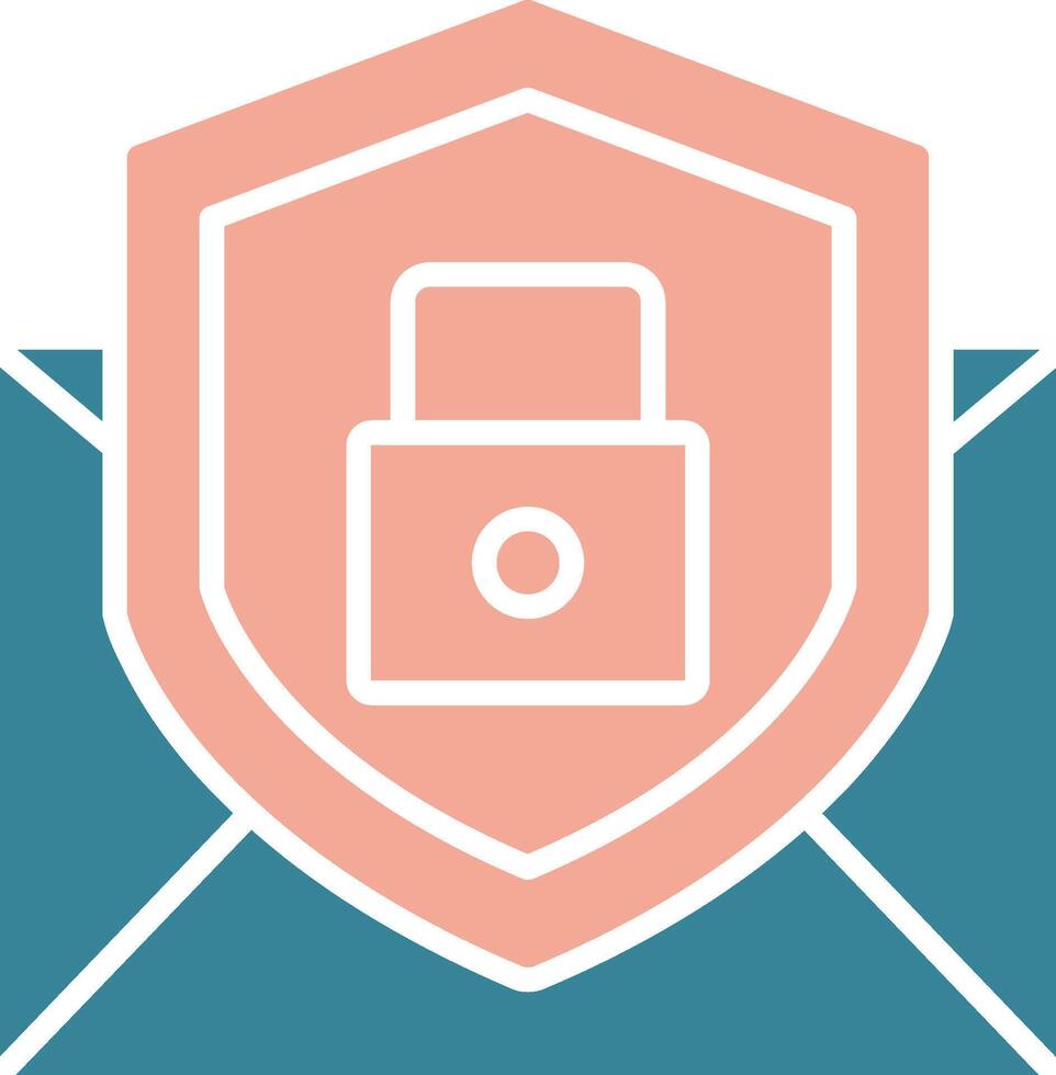 Email Protection Glyph Two Color Icon vector