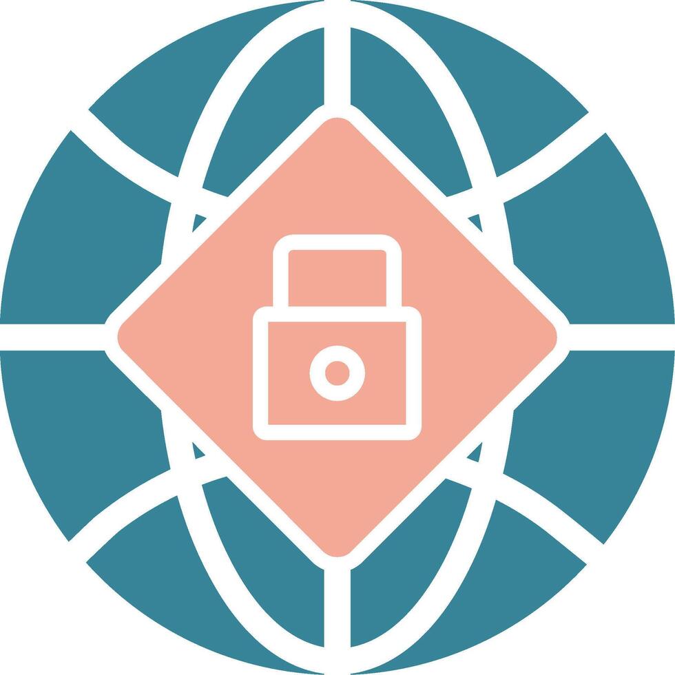 Global Security Glyph Two Color Icon vector