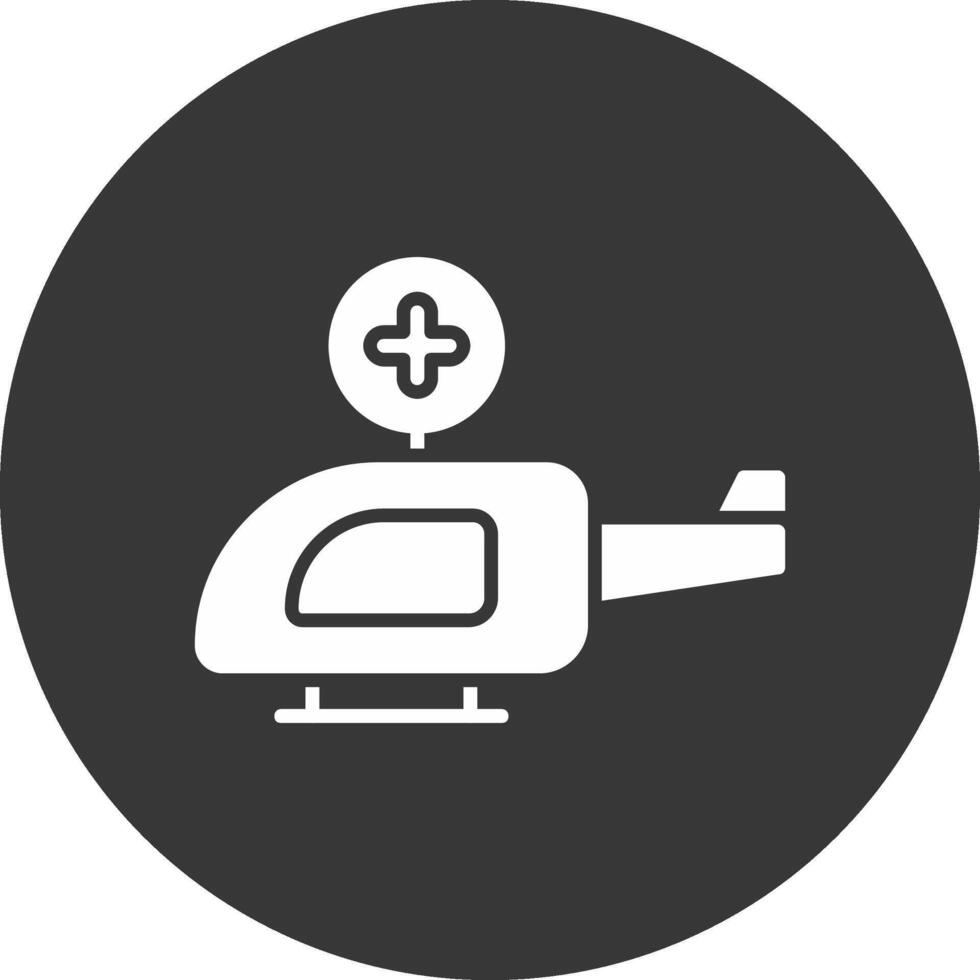 Air Ambulance Glyph Inverted Icon vector