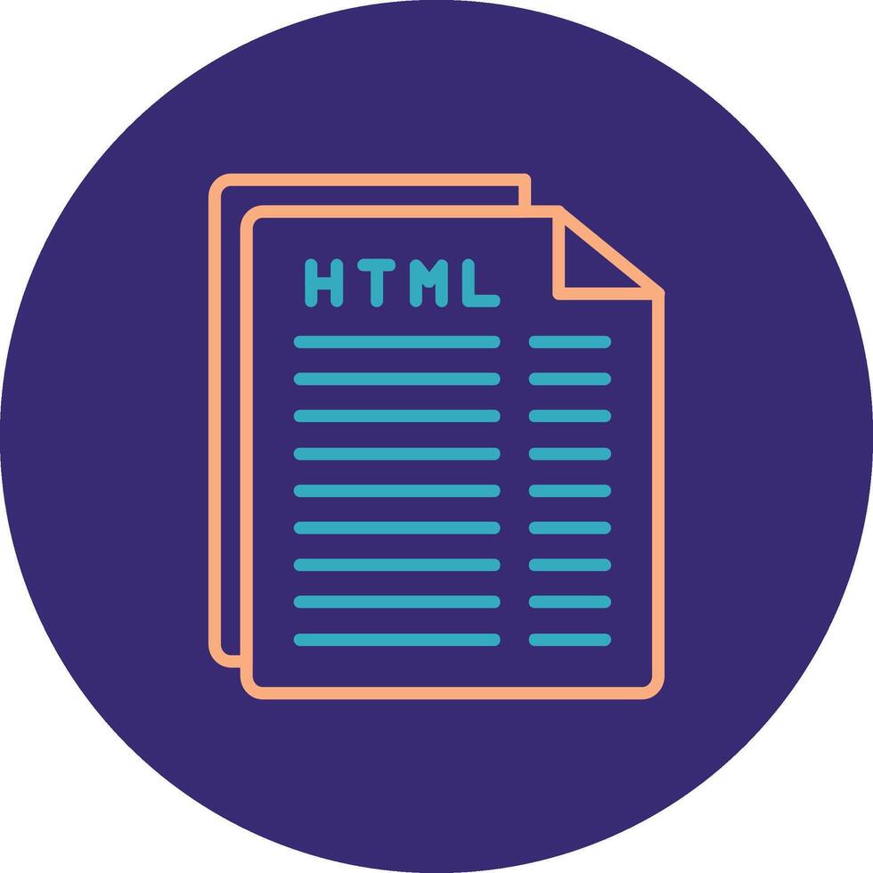 Html File Line Two Color Circle Icon vector