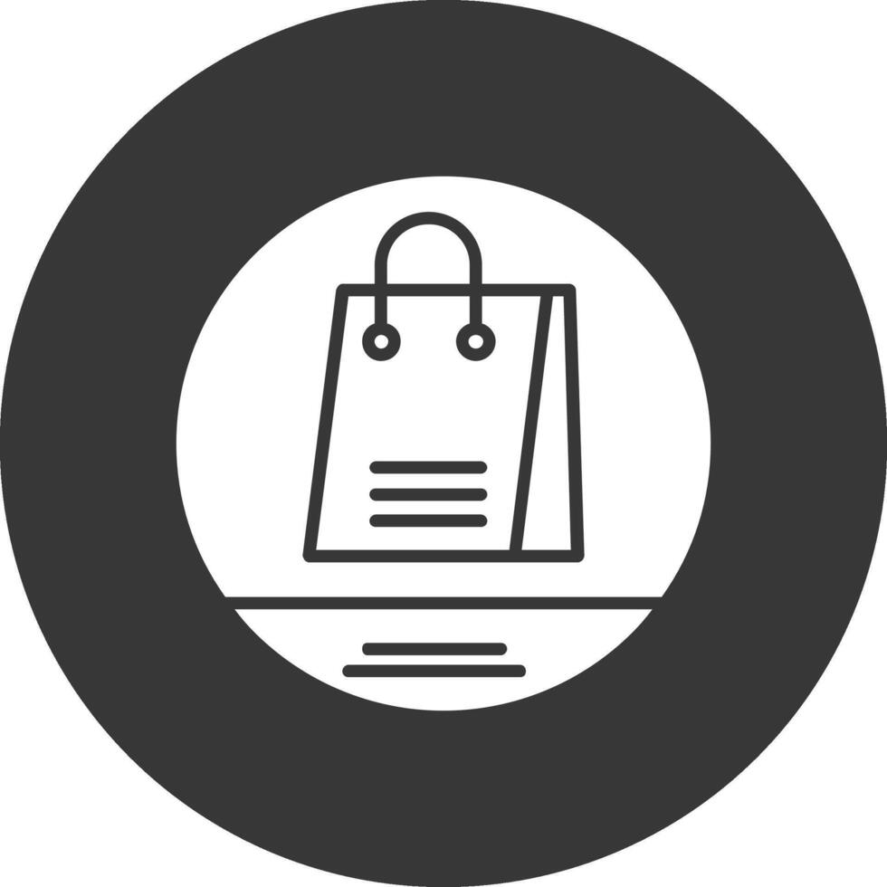 Shopping Bag Glyph Inverted Icon vector