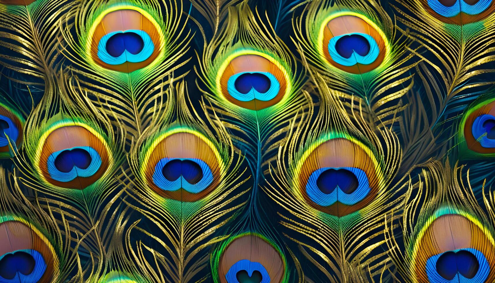 close up of peacock feathers background. photo