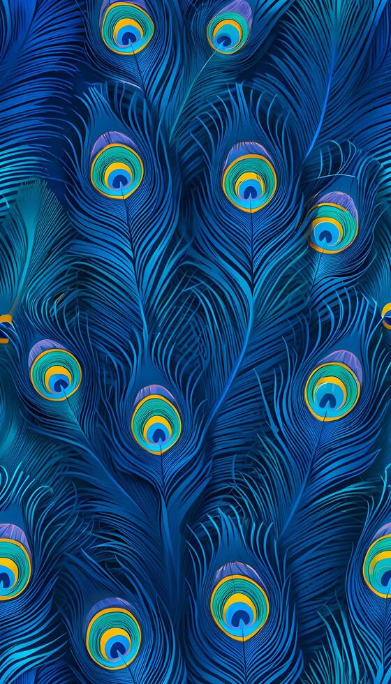 close up of peacock feathers background. photo