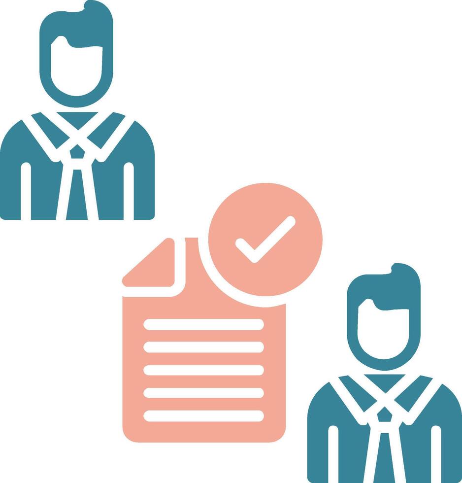 Conclusion Of Contract Glyph Two Color Icon vector
