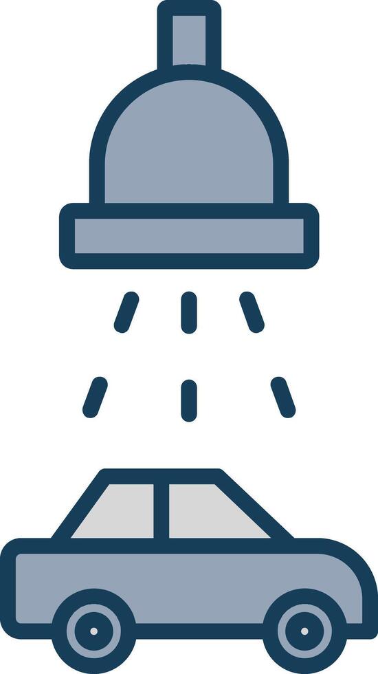 Car Wash Service Line Filled Grey Icon vector