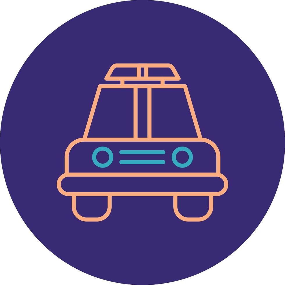 Police Car Line Two Color Circle Icon vector