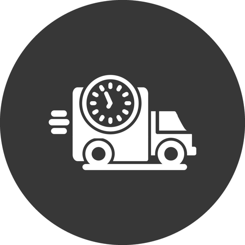 Delivery Time Glyph Inverted Icon vector