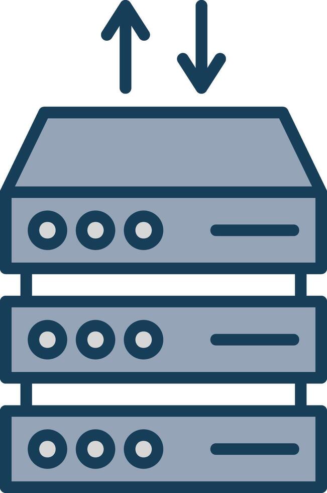 Data Center Line Filled Grey Icon vector