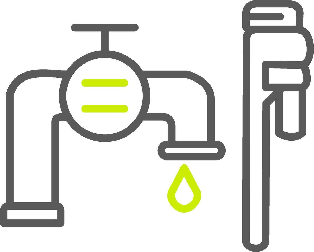 Plumbing installation Line Two Color Icon vector