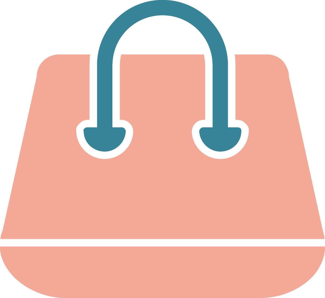 Shopping Bag Glyph Two Color Icon vector