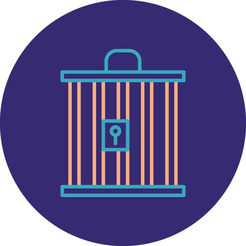 Cage Line Two Color Circle Icon vector