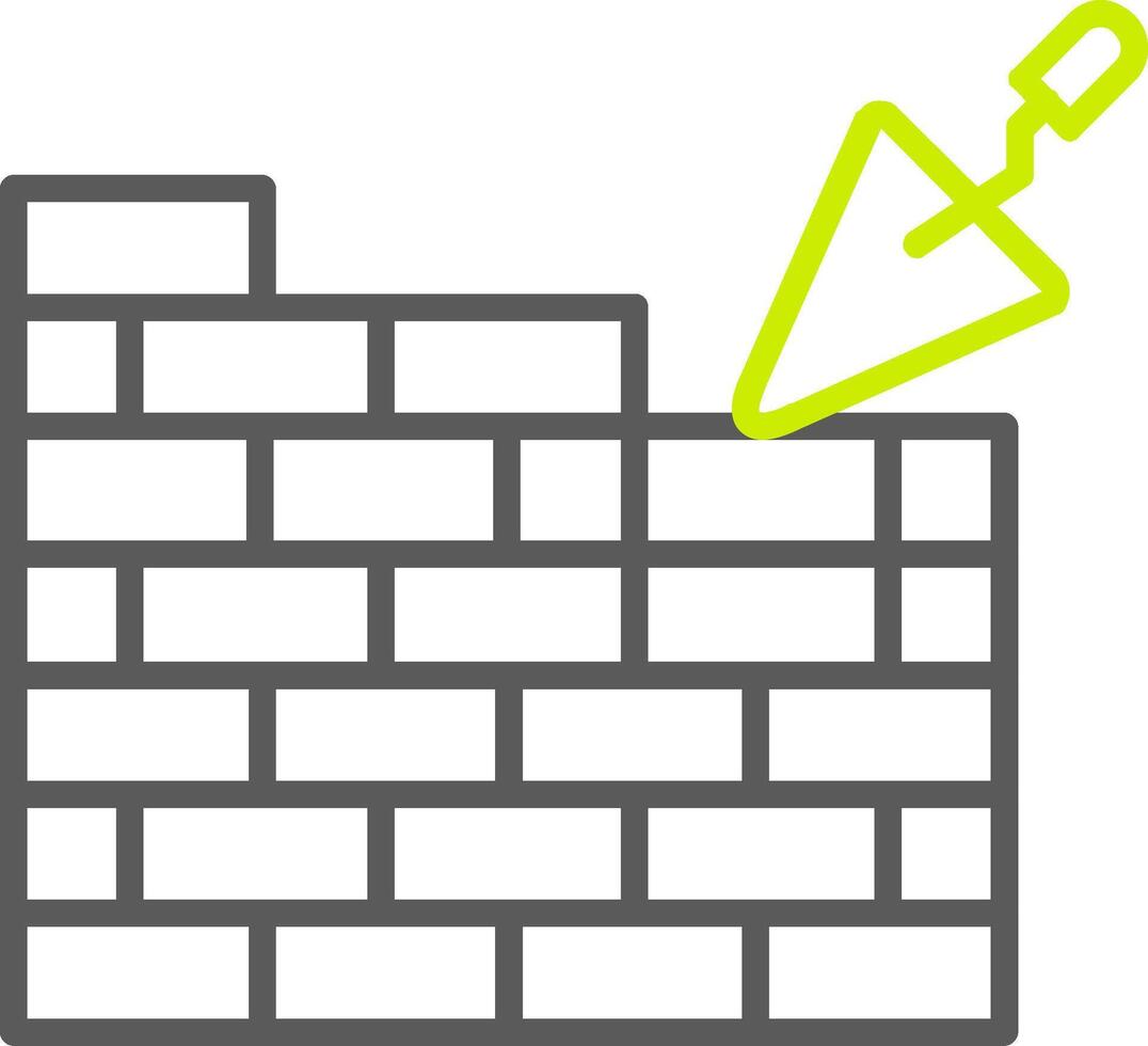 icono de dos colores de la línea brickwall vector