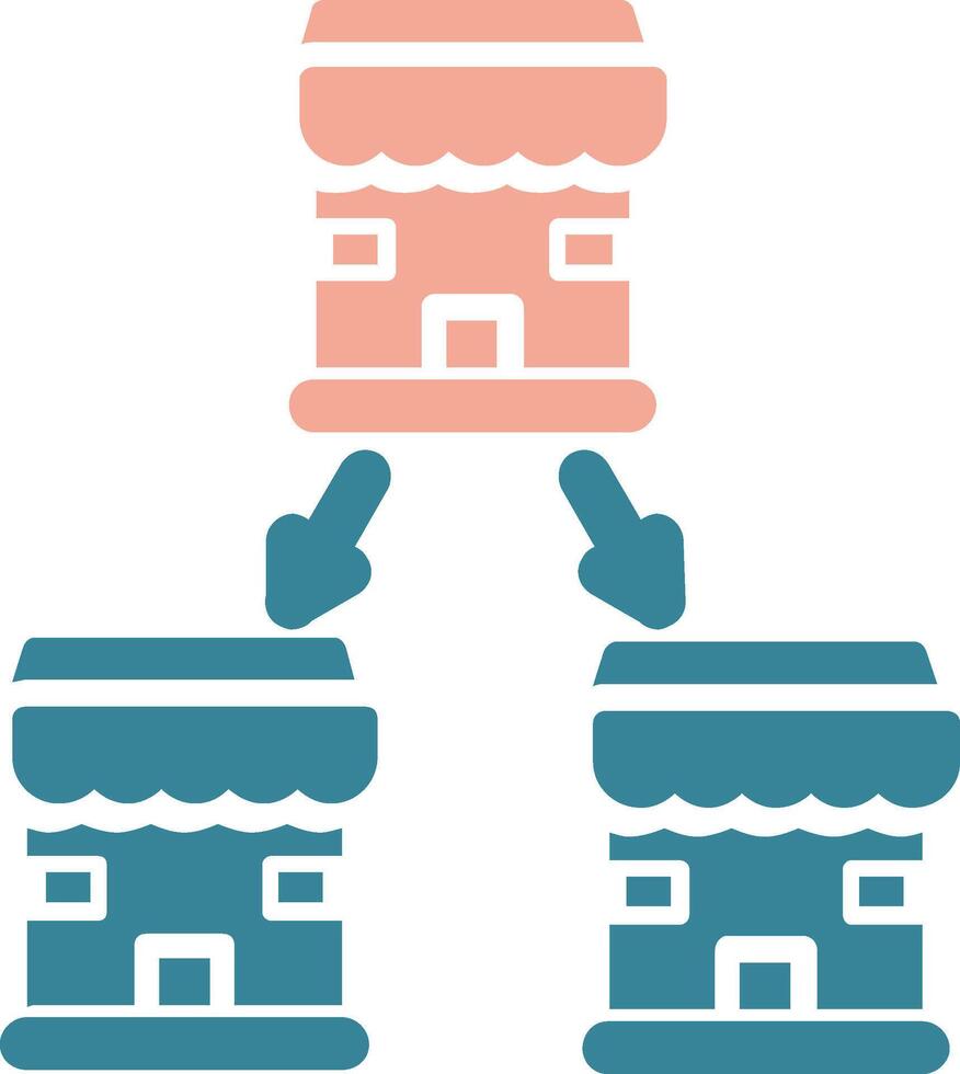 Chain Store Glyph Two Color Icon vector