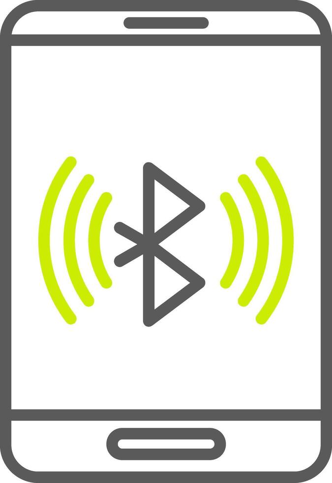 icono de dos colores de la línea bluetooth vector