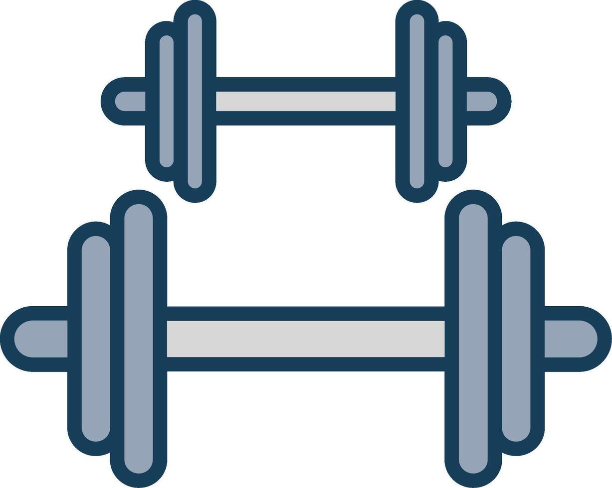 Dumbbell Line Filled Grey Icon vector