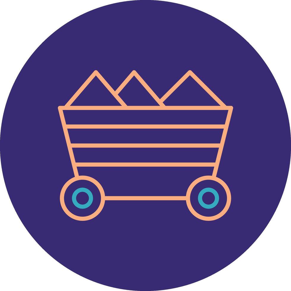 Mining Cart Line Two Color Circle Icon vector