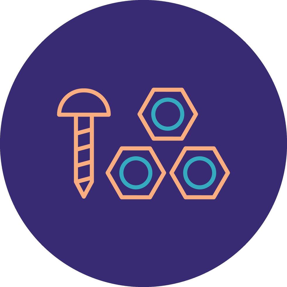 Nuts Line Two Color Circle Icon vector