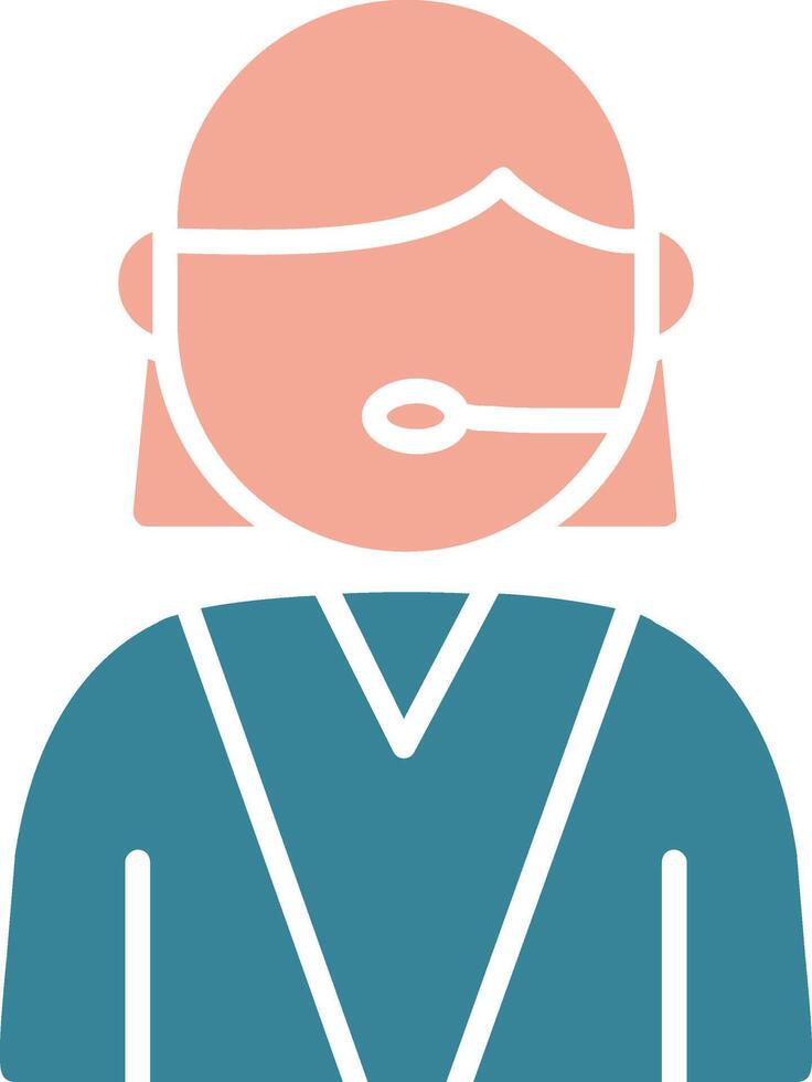 Assistant Glyph Two Color Icon vector