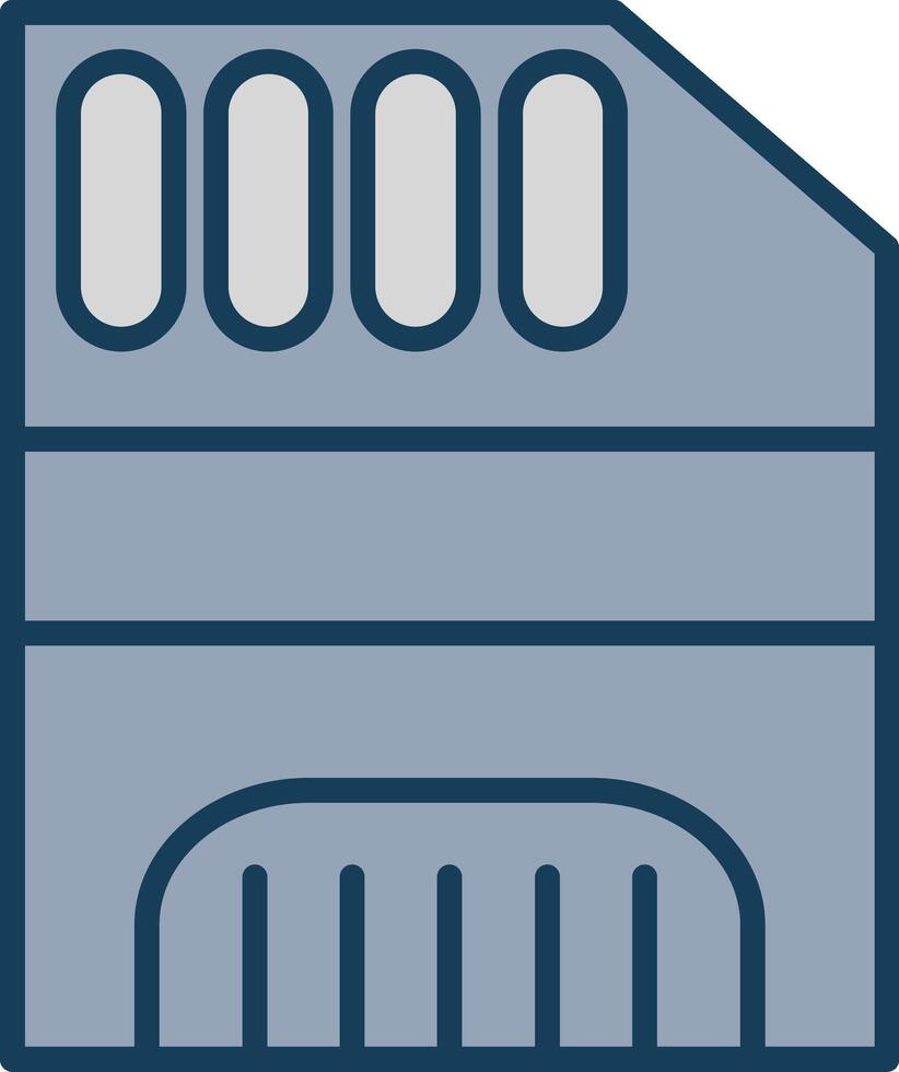 Memory Card Line Filled Grey Icon vector