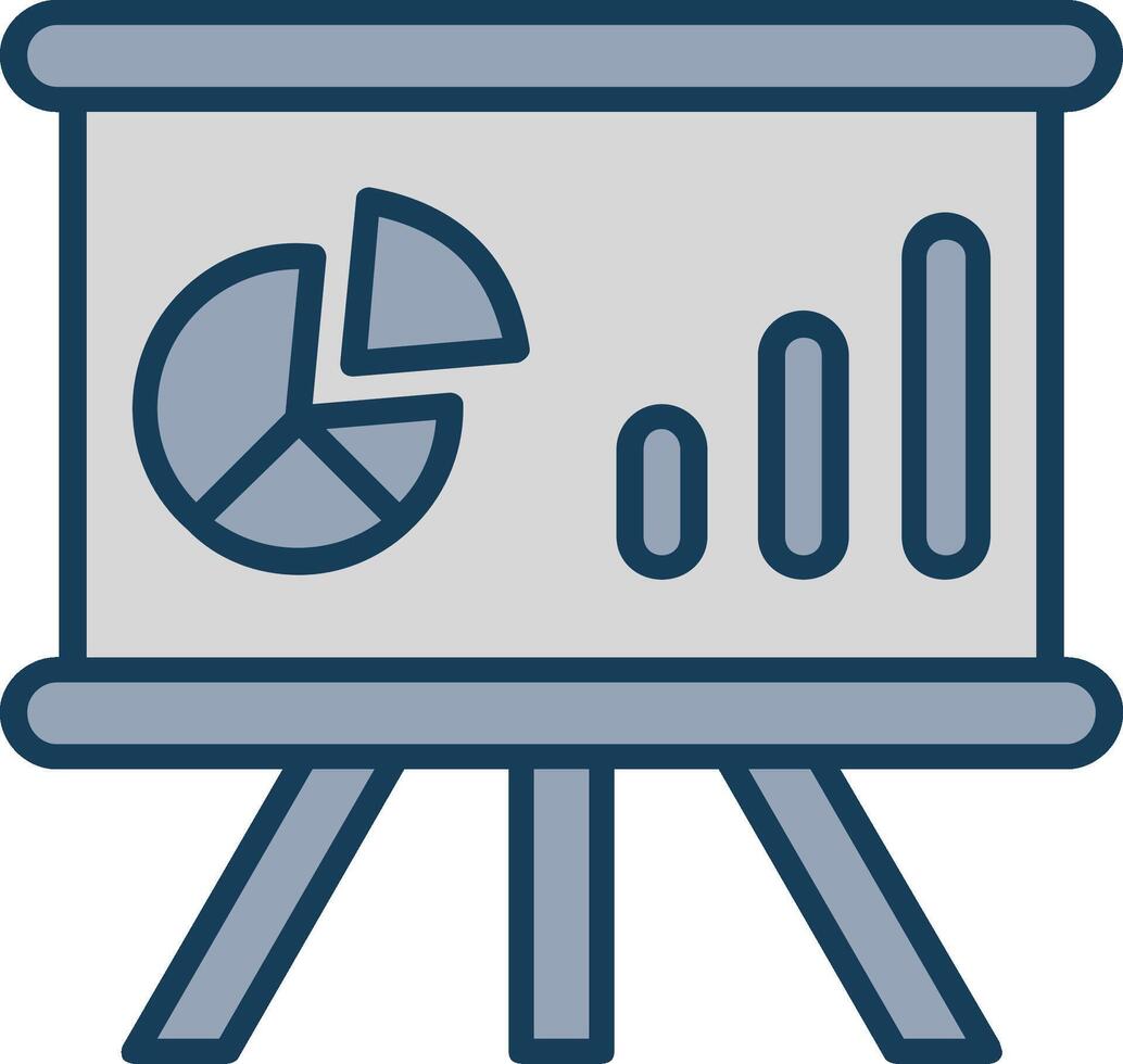 Whiteboard Line Filled Grey Icon vector