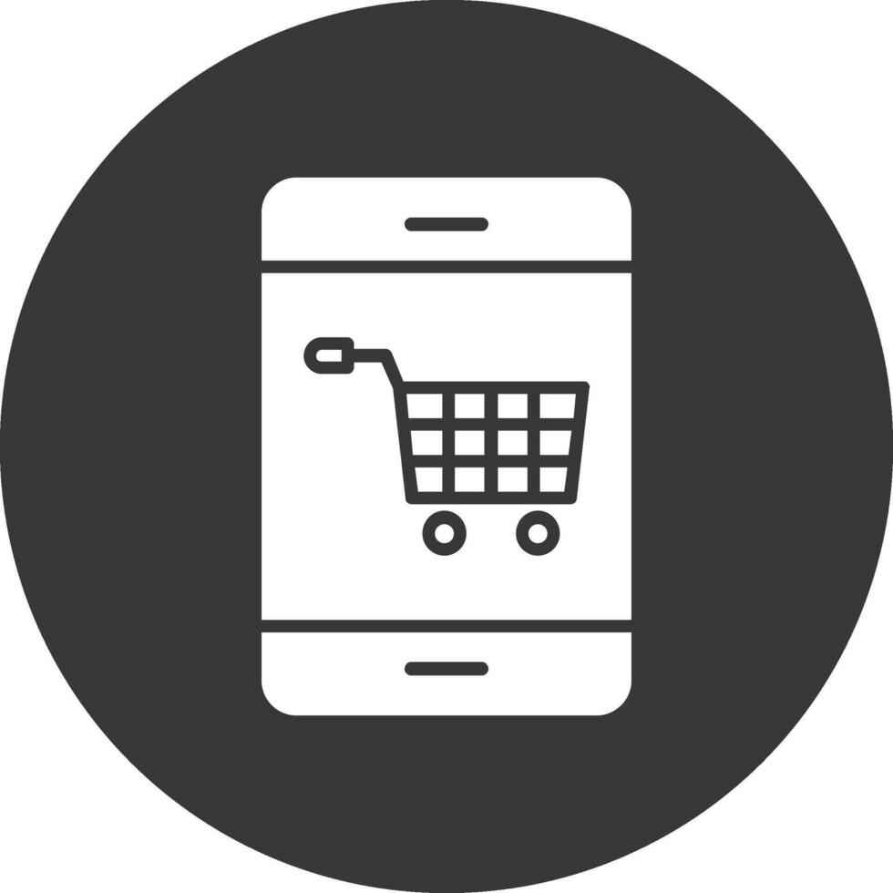 Mobile Commerce Glyph Inverted Icon vector