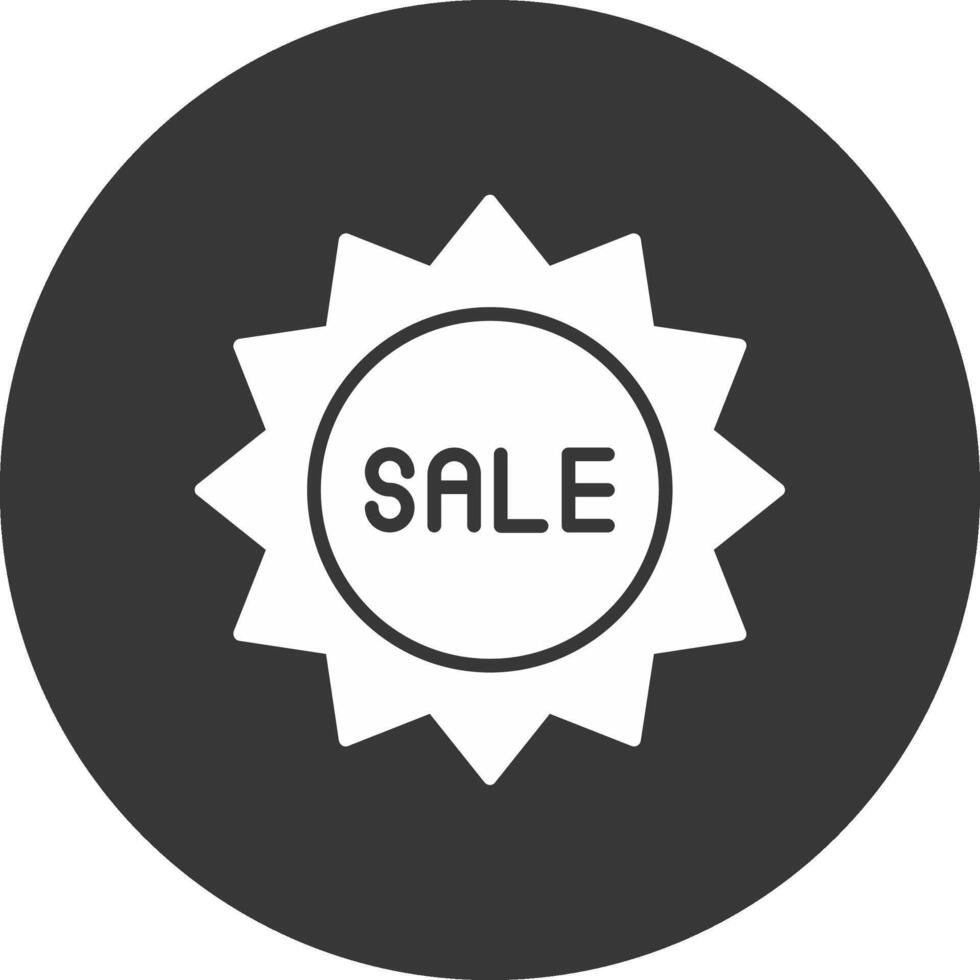 icono de glifo de venta invertido vector