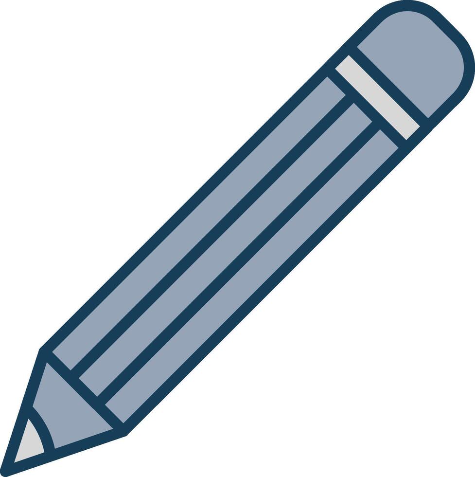 Pencil Line Filled Grey Icon vector