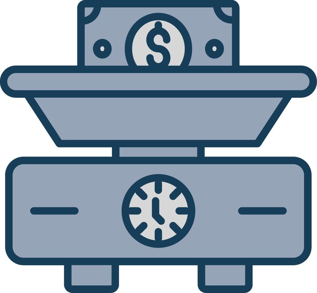 Weighing Scale Line Filled Grey Icon vector