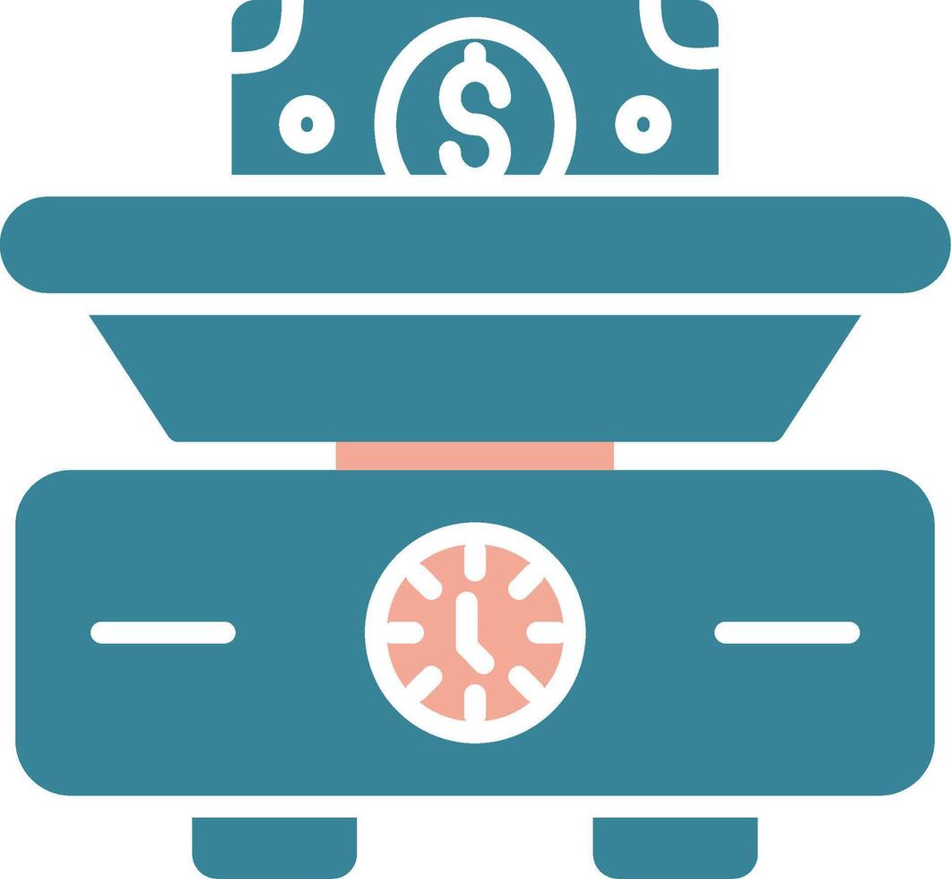 Weighing Scale Glyph Two Color Icon vector