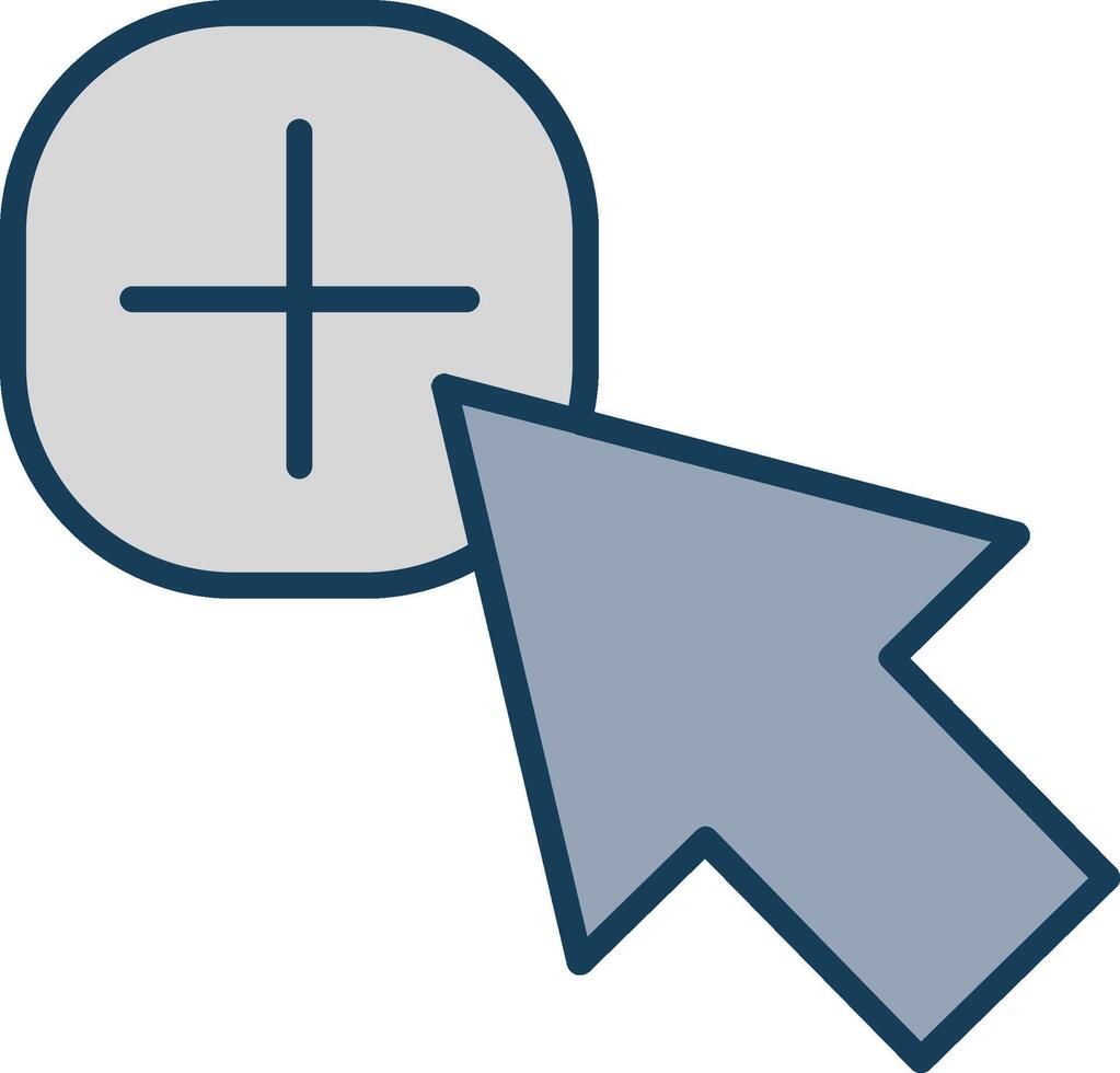 ratón cursor línea lleno gris icono vector