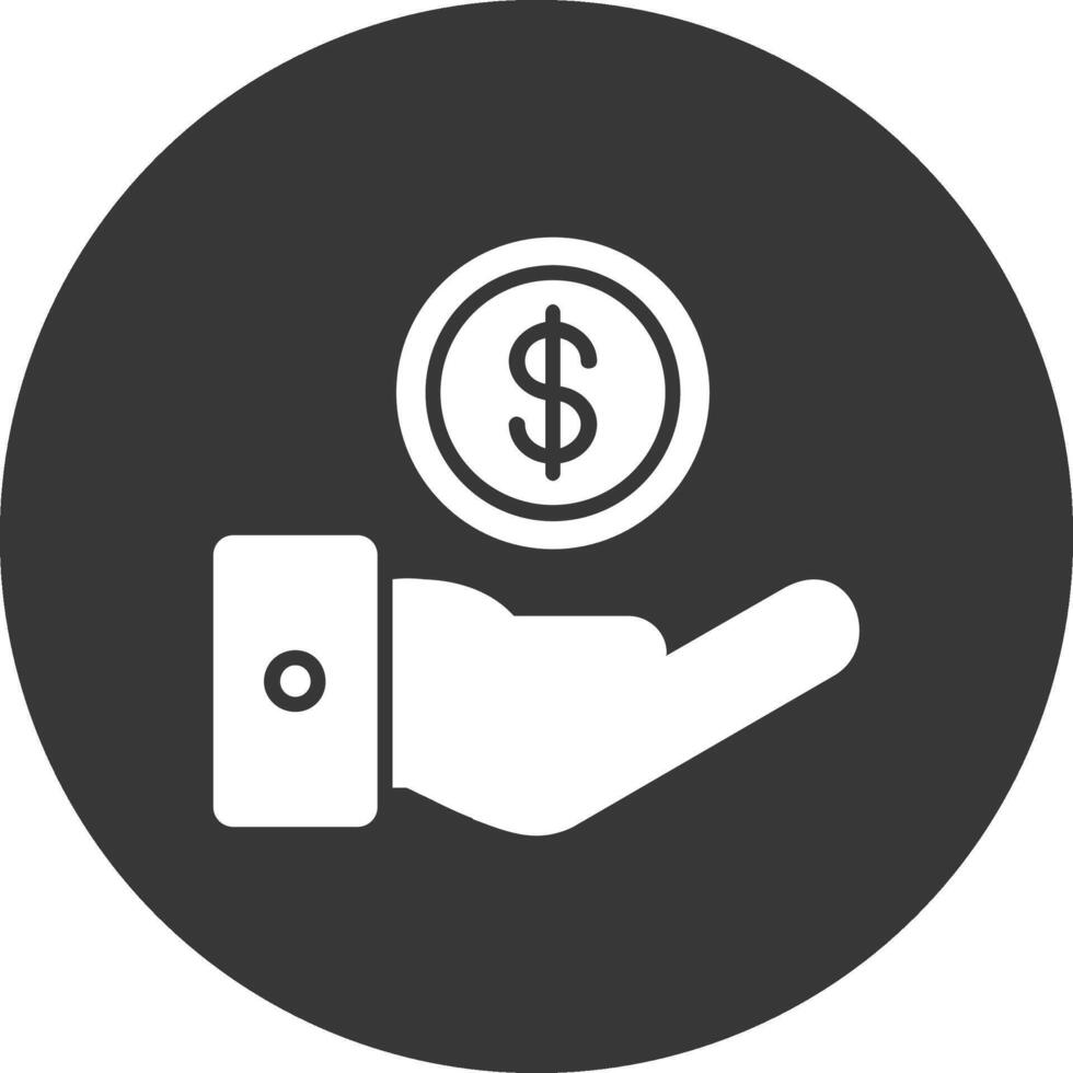 Cash Offer Glyph Inverted Icon vector