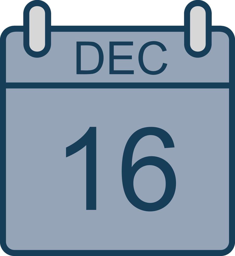 December Line Filled Grey Icon vector