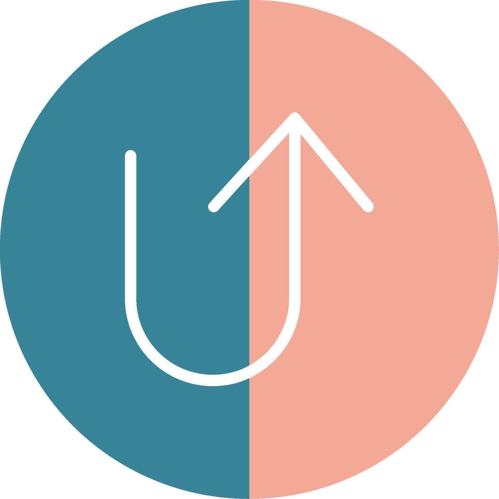 U Turn Glyph Two Color Icon vector