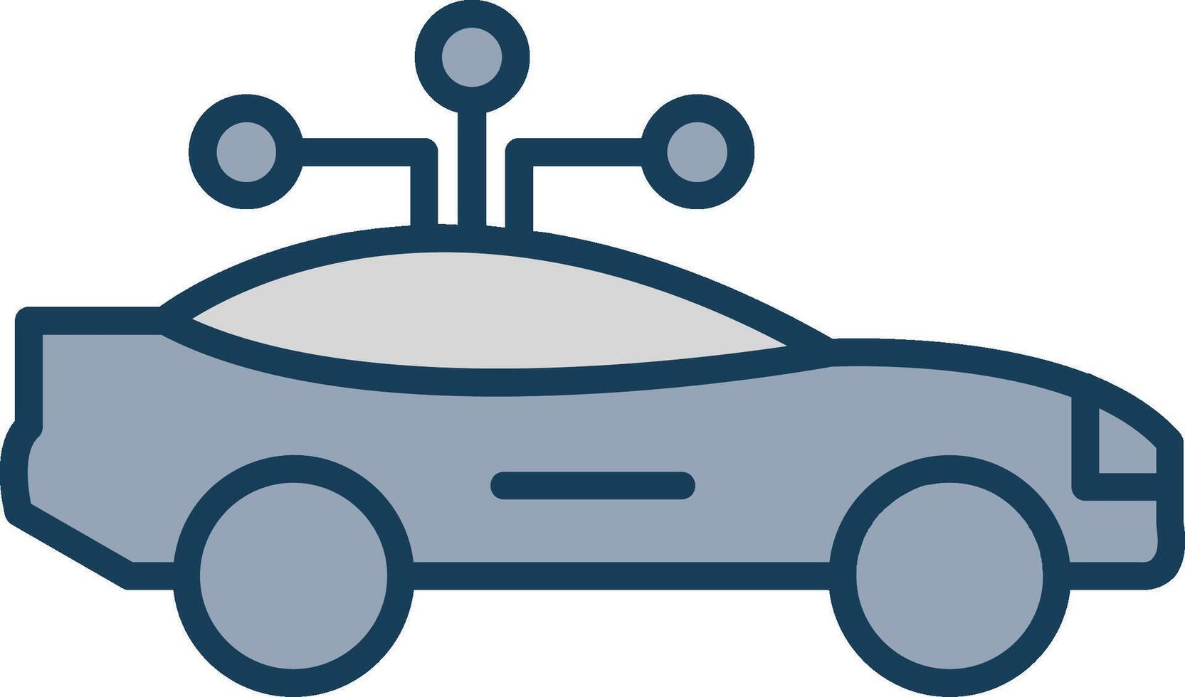 Smart Car Line Filled Grey Icon vector