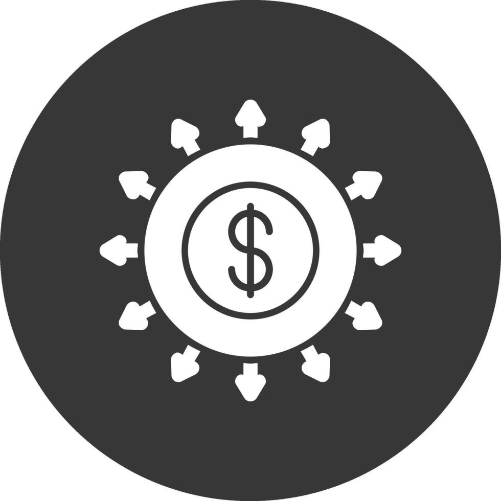 Budget Spending Glyph Inverted Icon vector